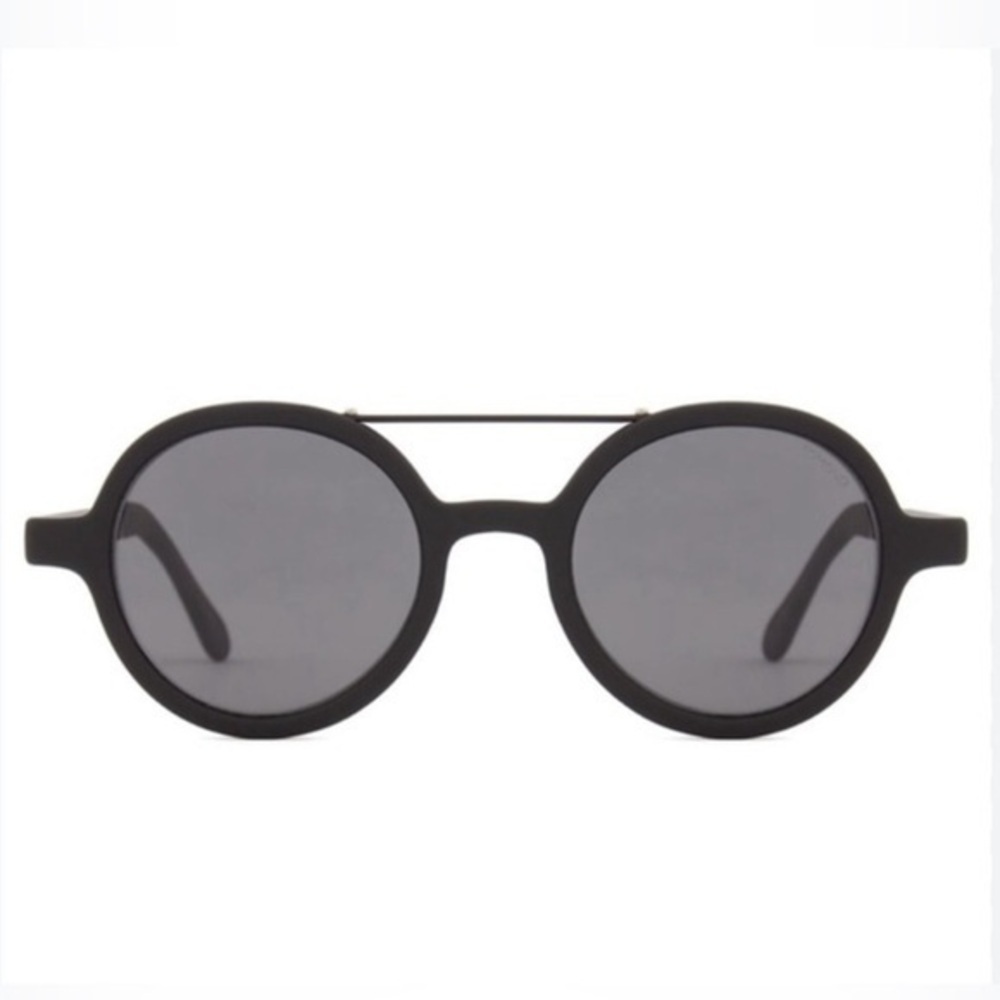KOMONO Vivien Glossy Black Sunglasses NEW round - Picture 2 of 13